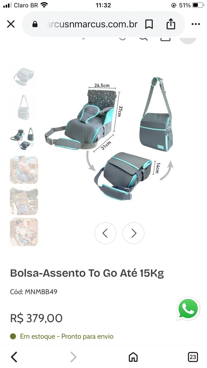 Bolsa de bebê com cadeira - Foto 4
