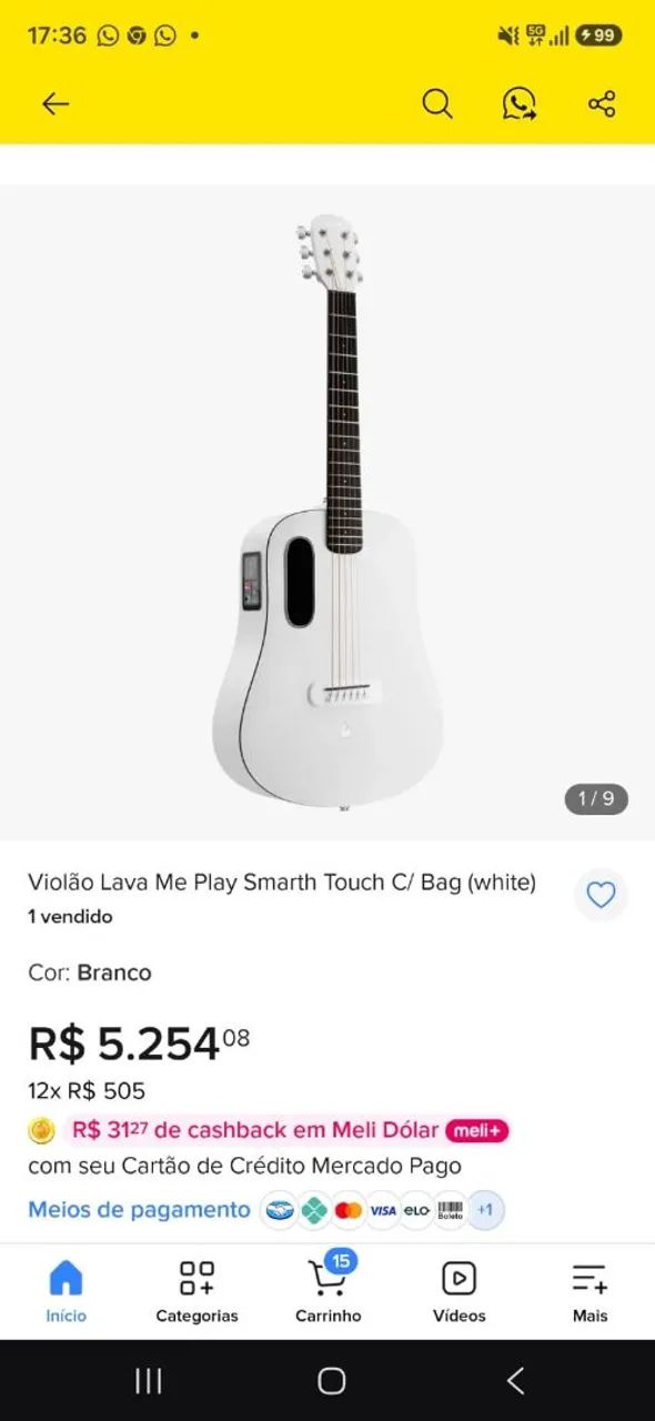 Violão LAVA ME Importado dos EUA com Capa - Impecável - Foto 4