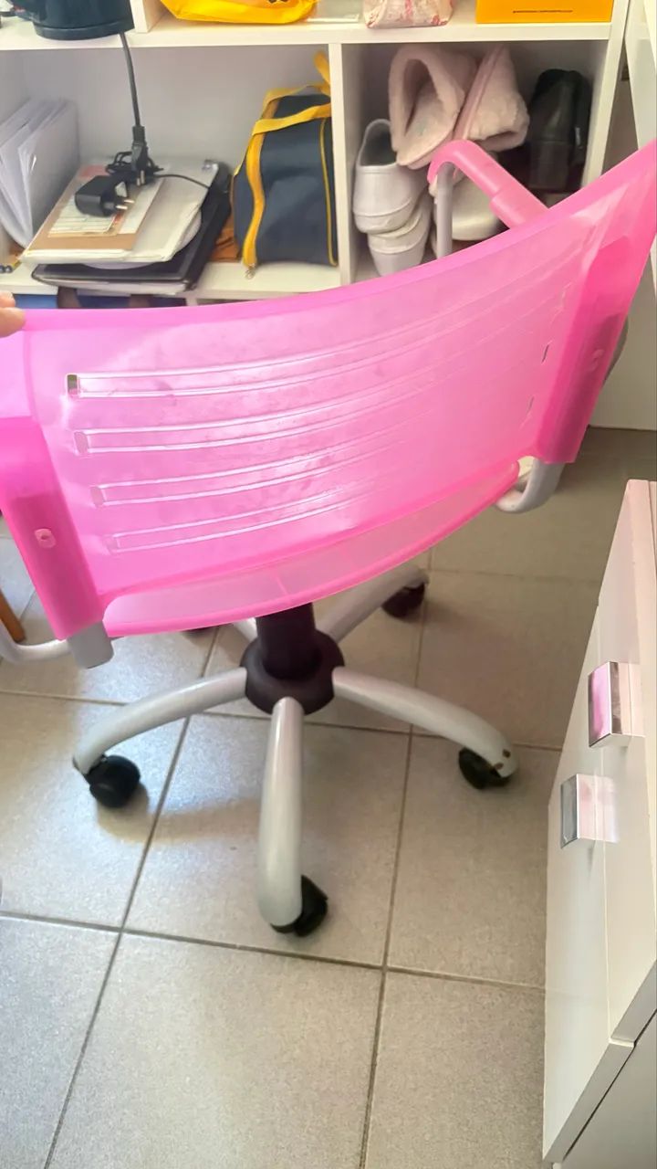 Cadeira giratória rosa - Foto 2