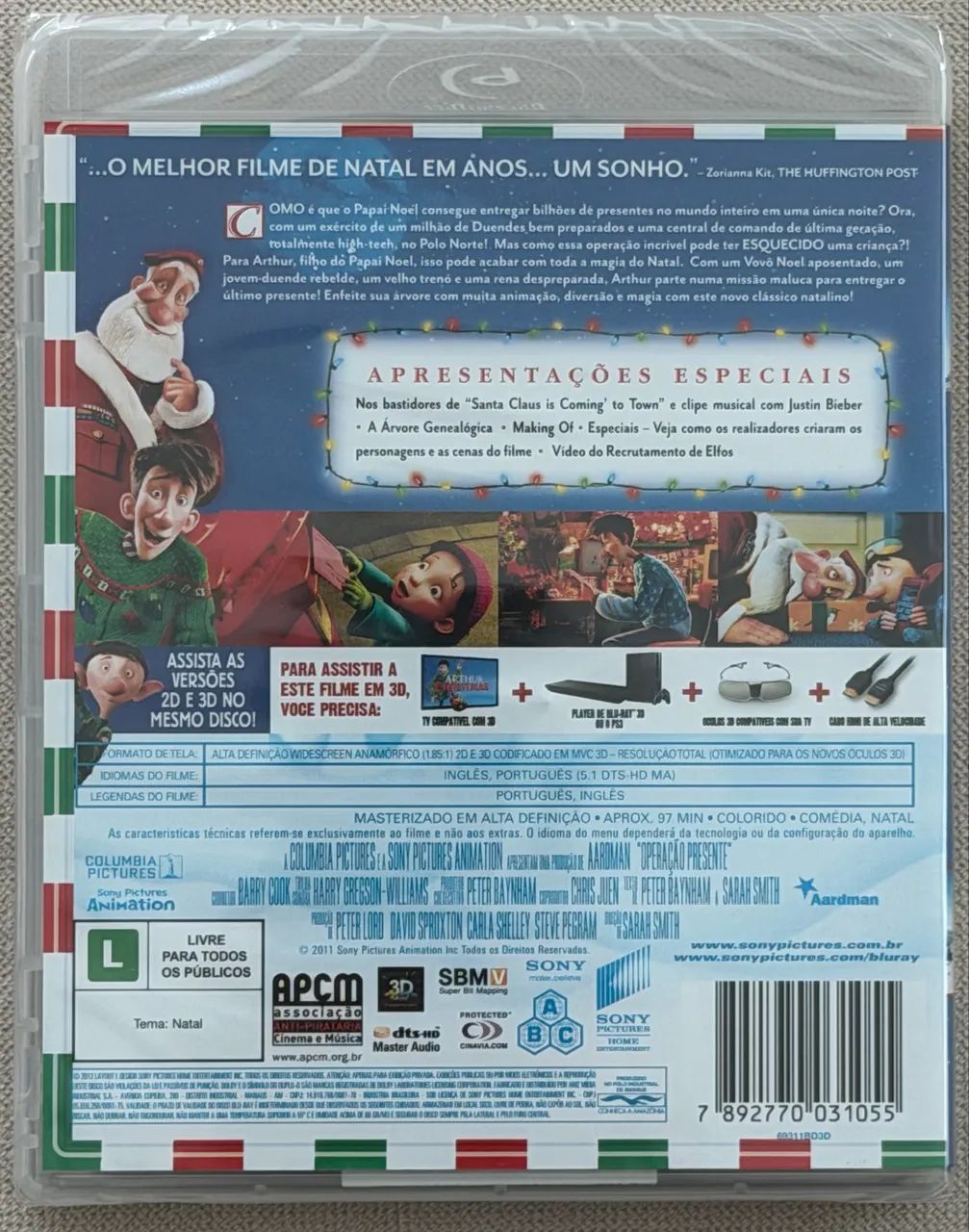 BLU-RAY OPERAÇÃO PRESENTE 2D + 3D (ORIGINAL E LACRADO) - Foto 2