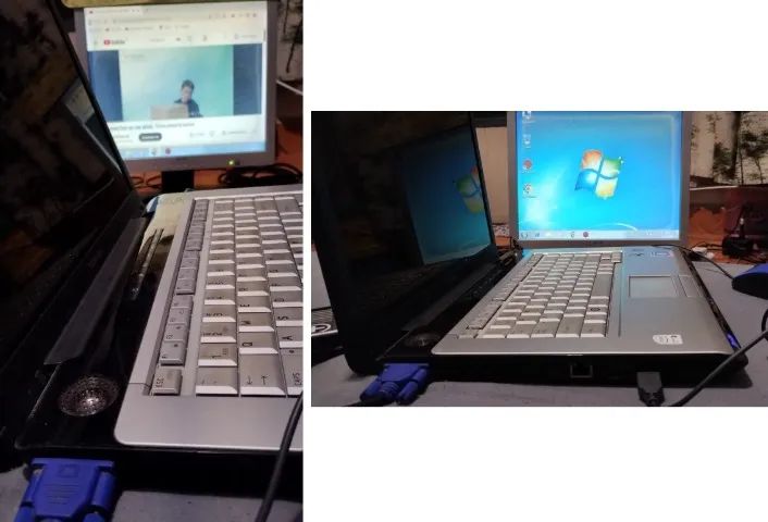 Cód.22) 1un. Notebook usado Toshiba Satellite A205-S4639 tela defeito - Foto 2