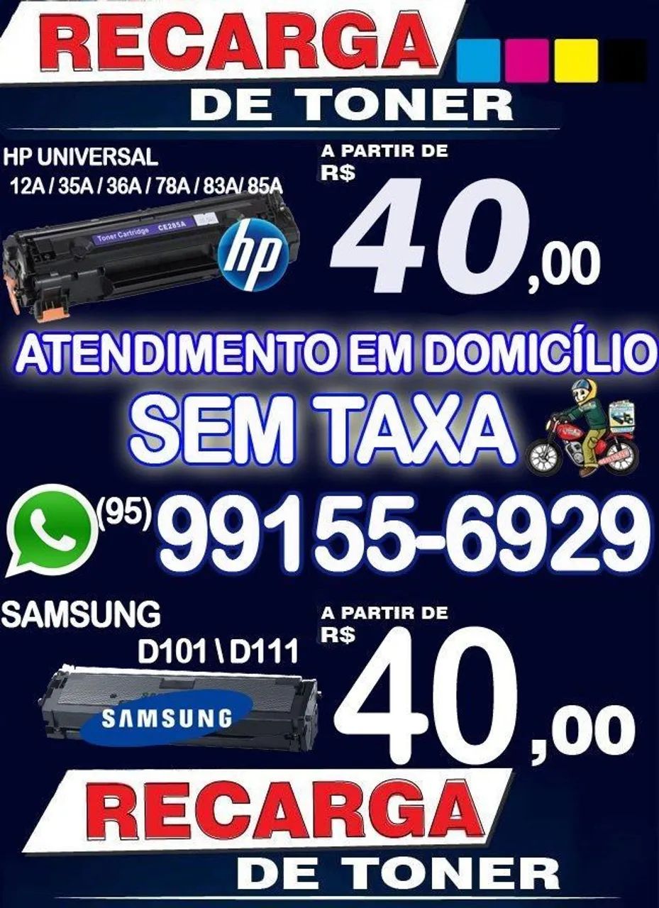 Recarga e venda de toner de impressora 