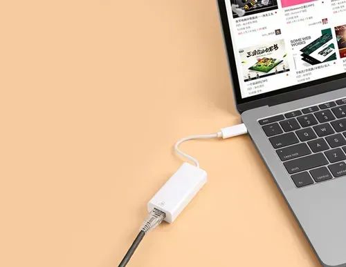 Adaptador RJ45 para Tipo C - conectar notebook com cabo de rede - entrega grátis - Foto 3