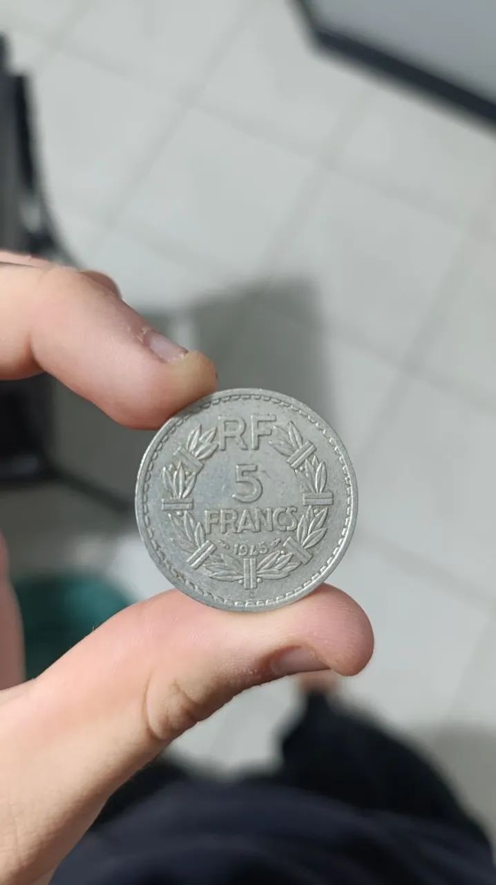 3 Moedas antigas de 5 Francos 
