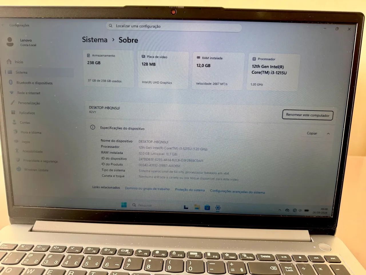 Notebook Lenovo i3 de 12 Ger 12 Gb RAM - Foto 4