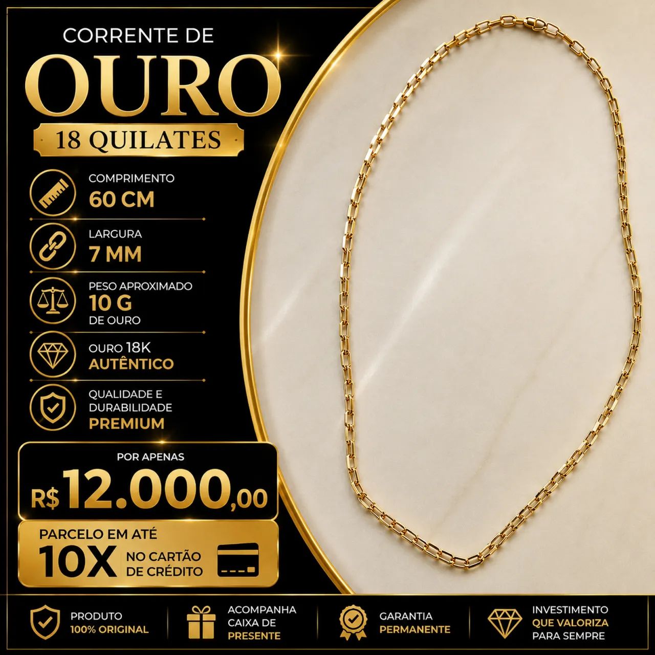 Corrente de Ouro 18k 10g