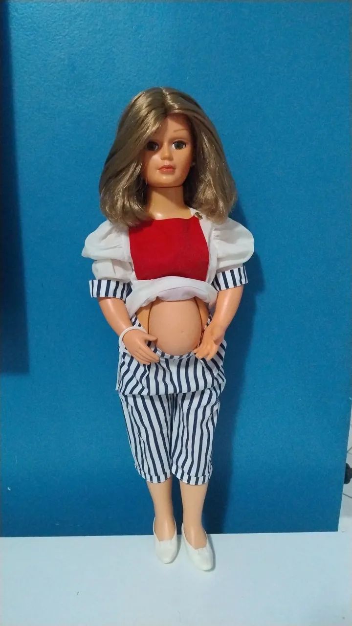Boneca Ganha Nenê/ Grávida Antiga  - Foto 4