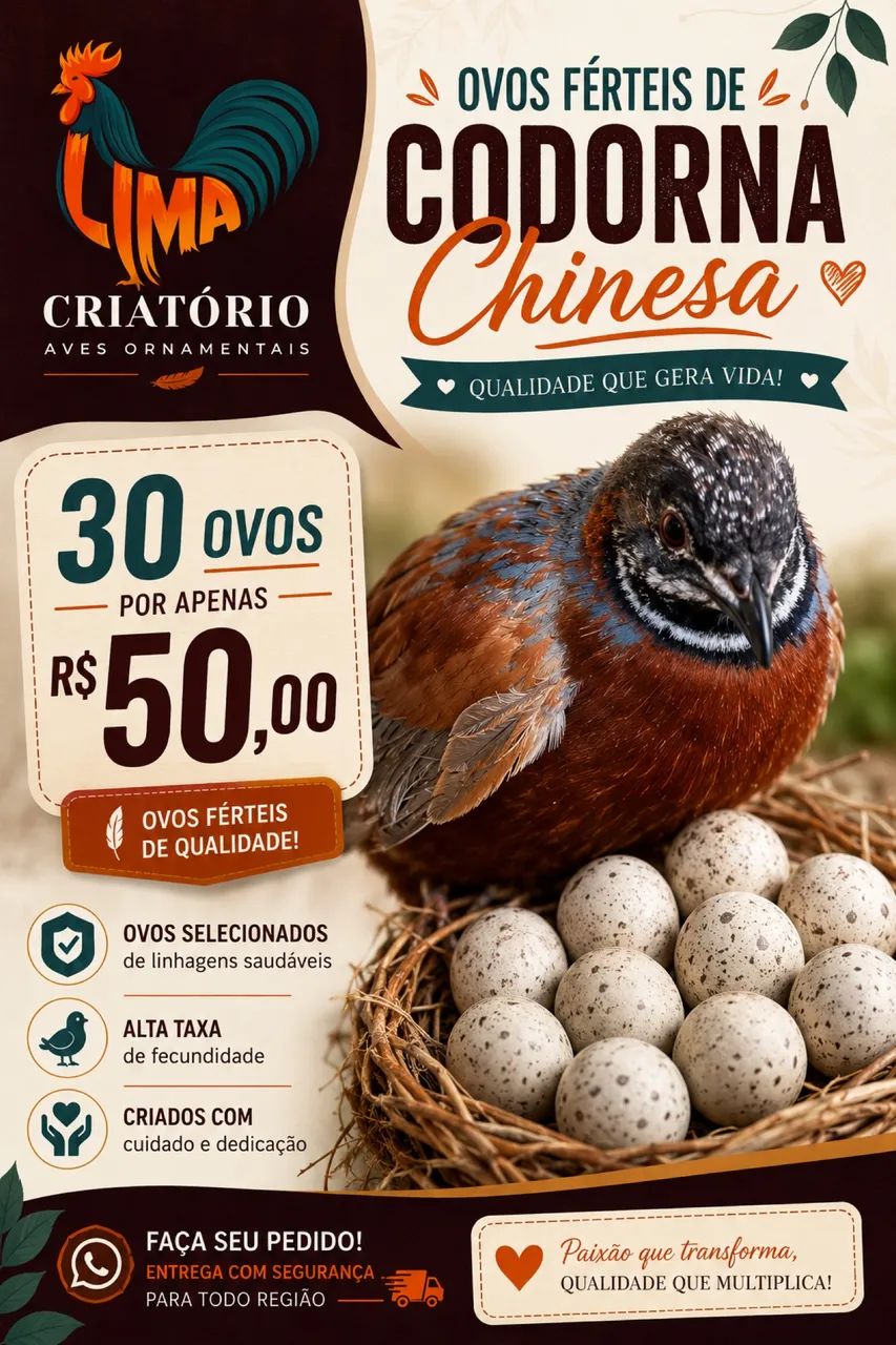 Ovos ferteis de codorna chinesa - Foto 2