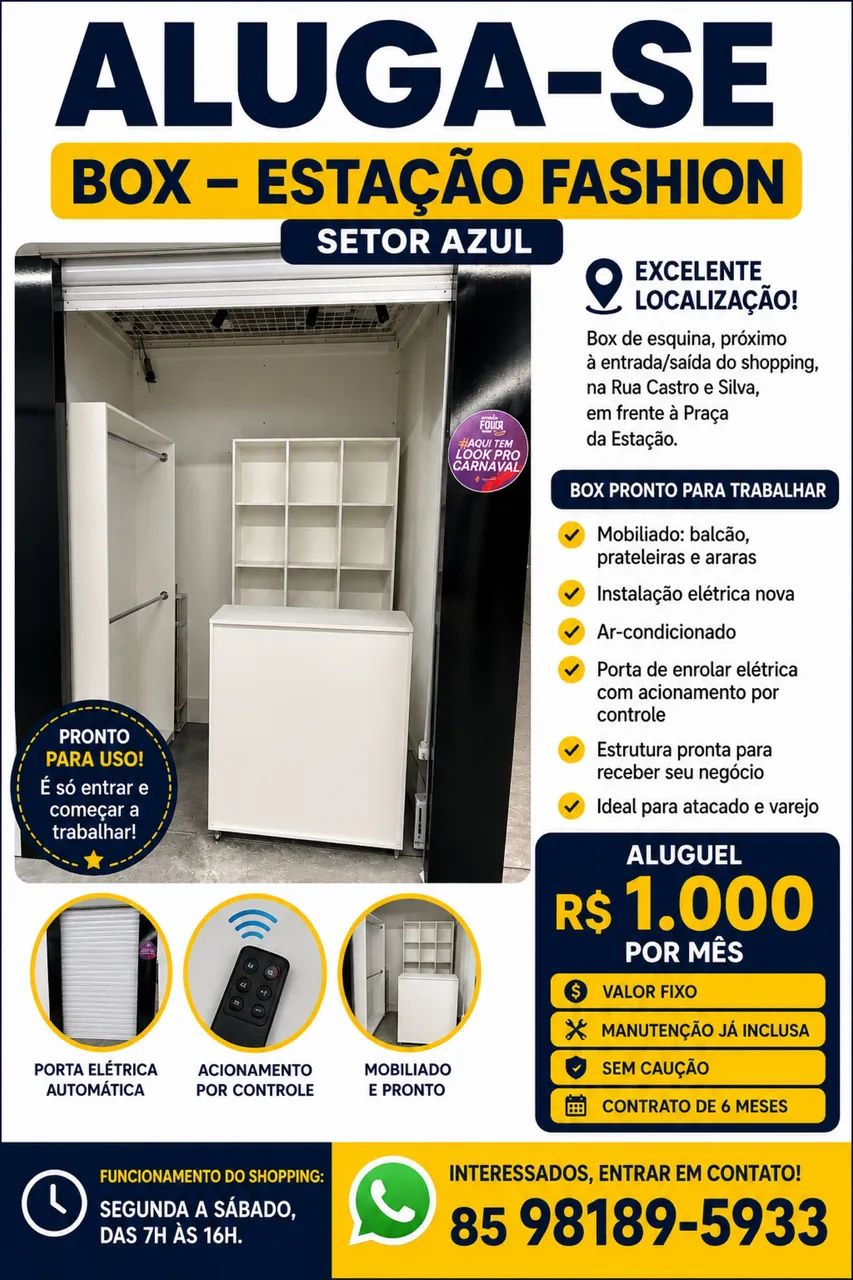 Alugo BOX no estação fashion / centro 