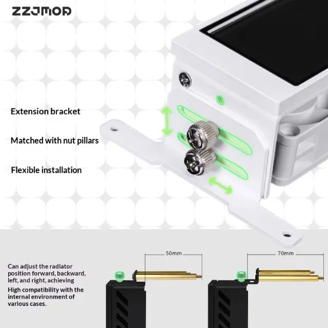 Cooler de Memória ZZJMOD com Tela de 4.6 Polegadas, Tela IPS-LCD/Motherboard USB 9 Pinos e - Foto 4