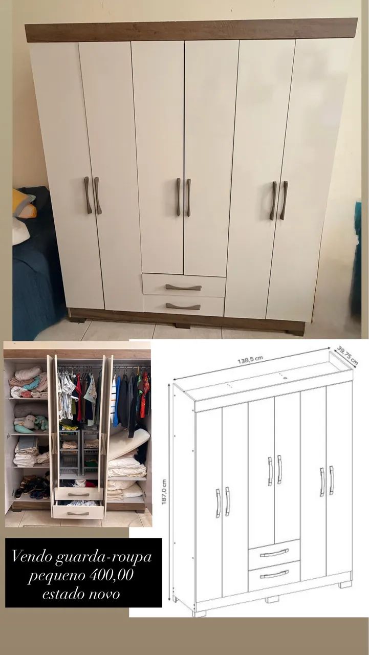 Guarda roupa 6 portas 2 gavetas