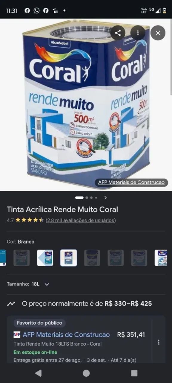 Tinta coral Branca  - Foto 2