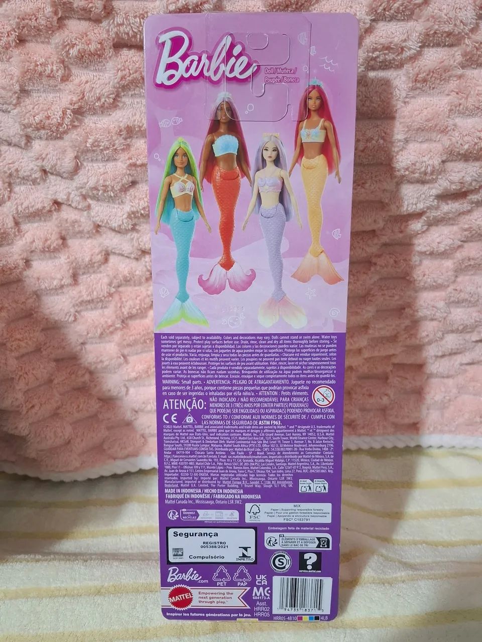 Barbie sereia cauda laranja e cabelo rosa - Foto 3