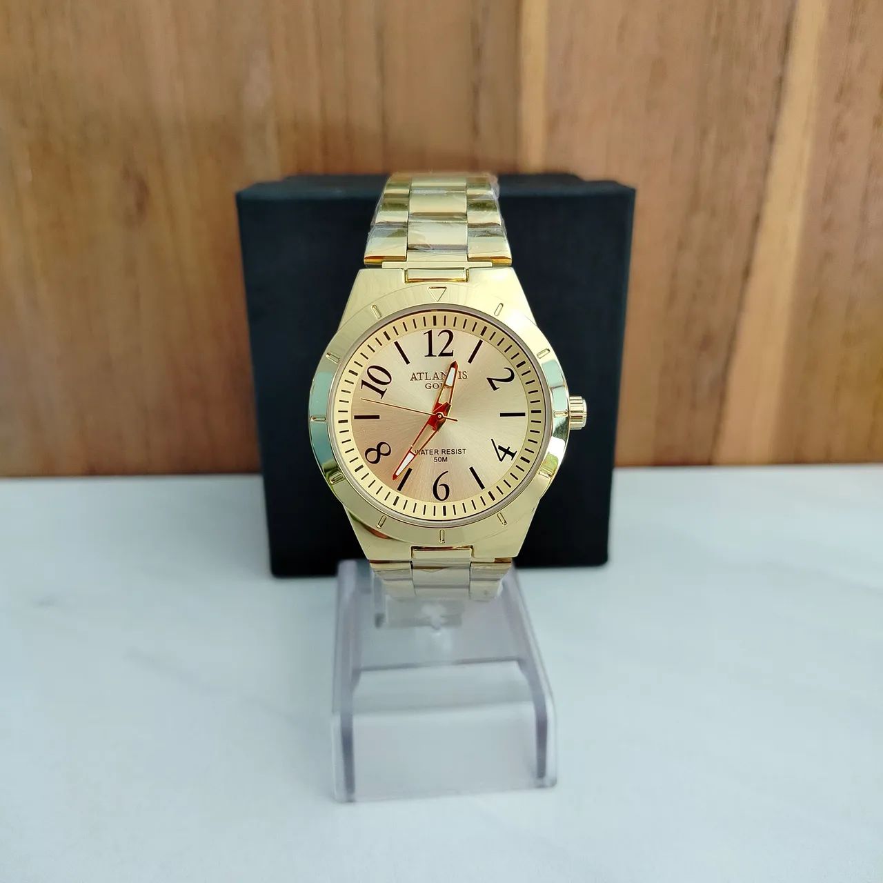 Novo atlantis gold original relógio de pulso 