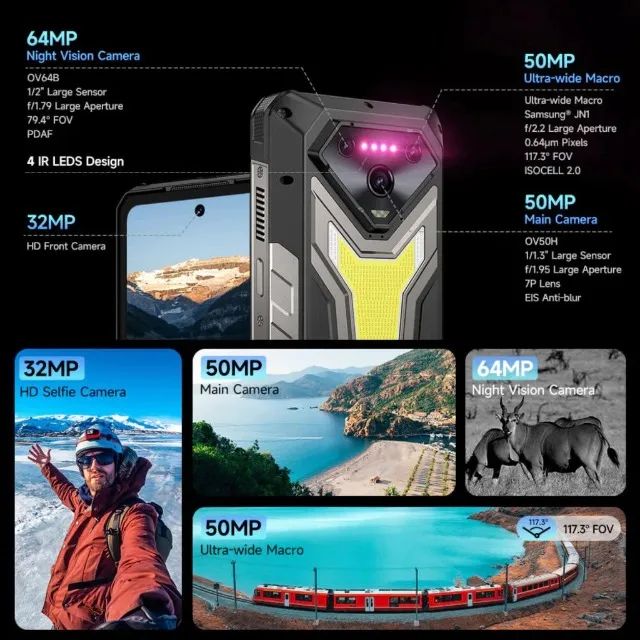 Ulefone Armor 34 PRO PLUS com projetor 512gb e 32 ram - Preto - Foto 5