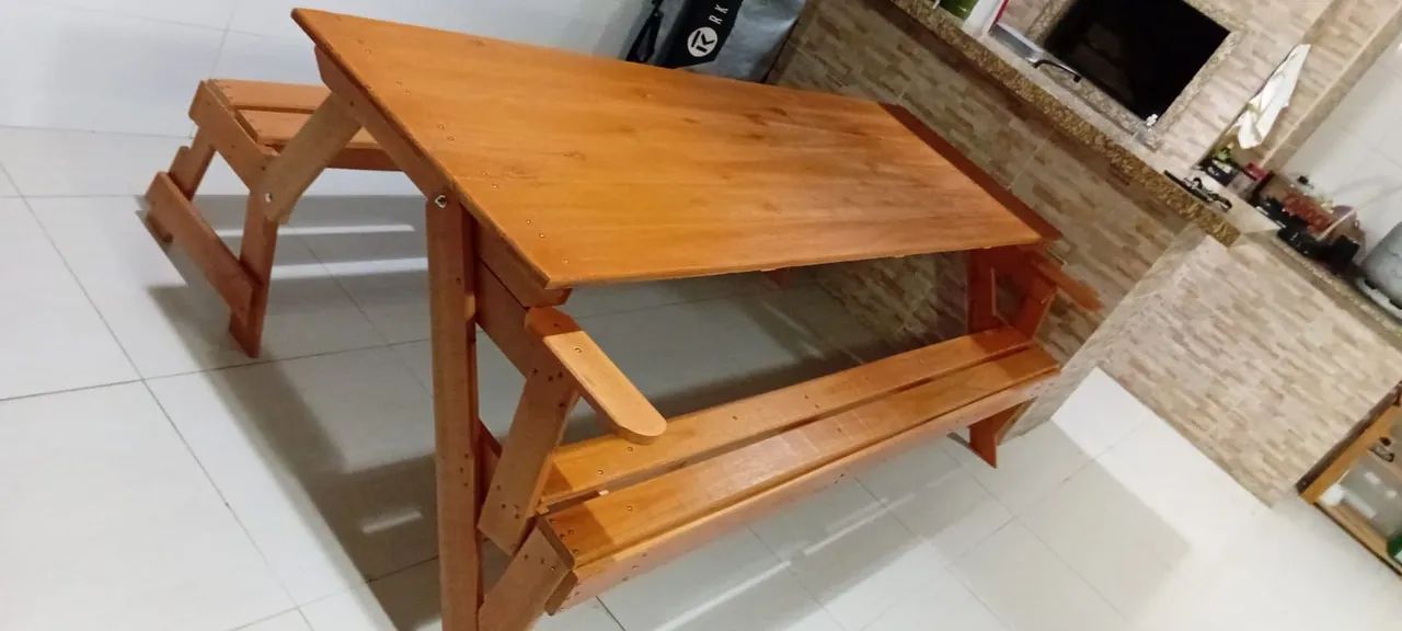 Banco Que Vira Mesa PRONTA ENTREGA - Foto 4