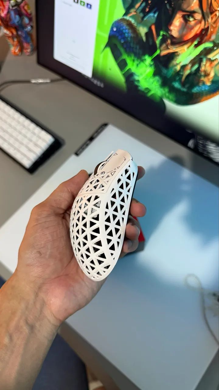 Mouse Mambasnake M5 ultra branco  - Foto 4