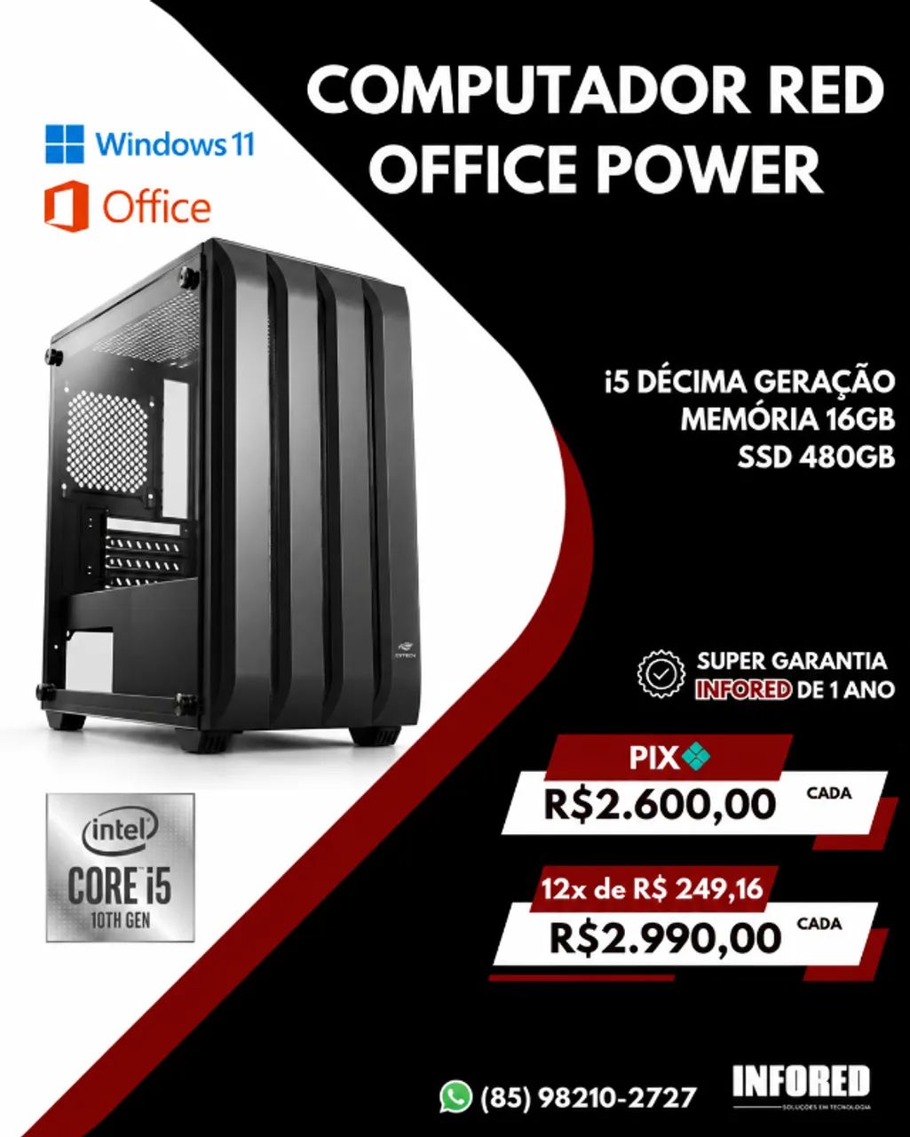 Computador Red Office Power