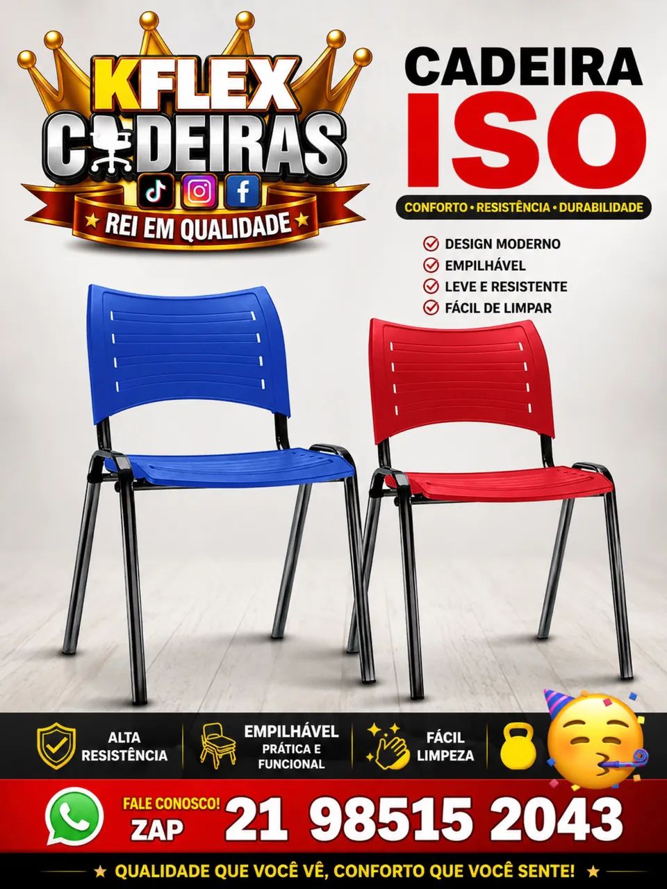 Cadeira ISO impilhavel 