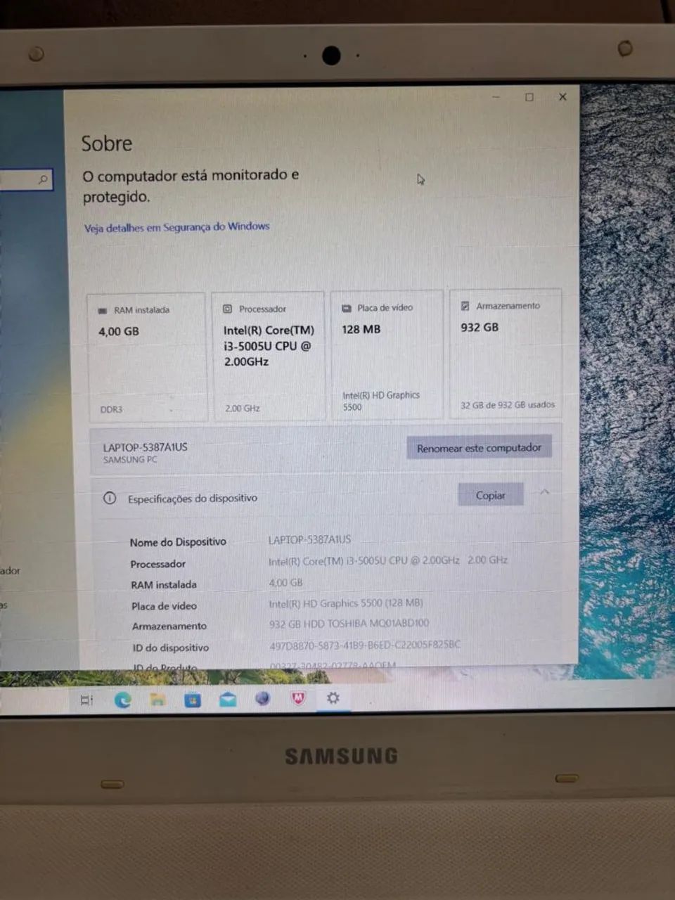 Notebook Samsung 