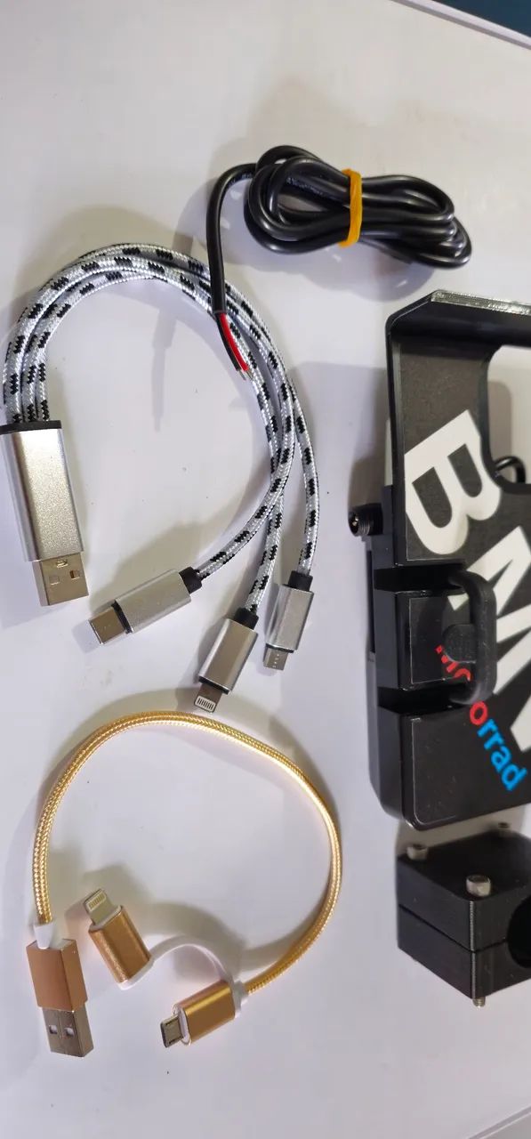 Suporte celular com usb cabos - Foto 5