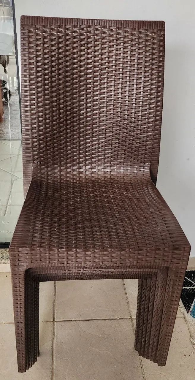 Cadeiras rattan 8 unidades  - Foto 4