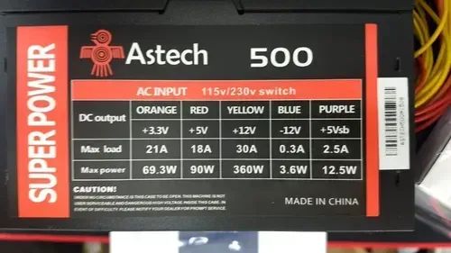 Fonte pc 500 watts Astech  - Foto 3