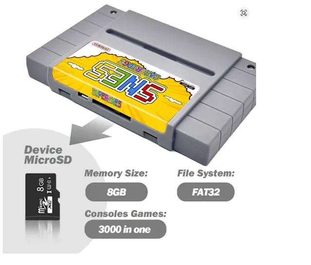 Everdrive super nintendo (Snes Famicom) 8000 jogos - Cartao SD 8GB