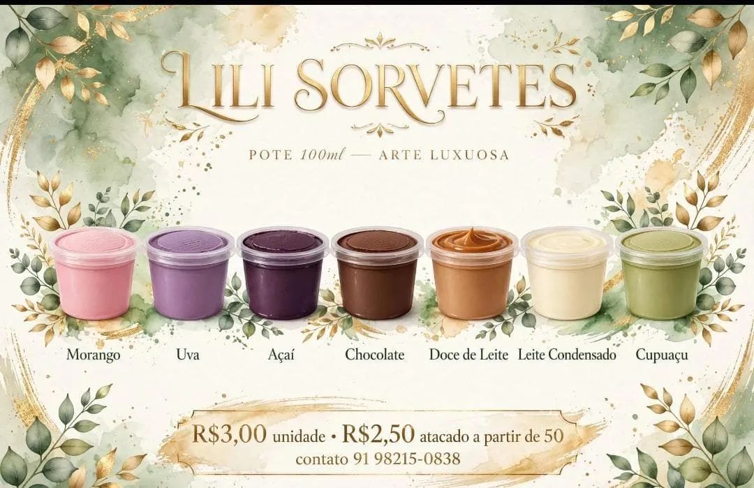 Sorvete no pote 100ml é