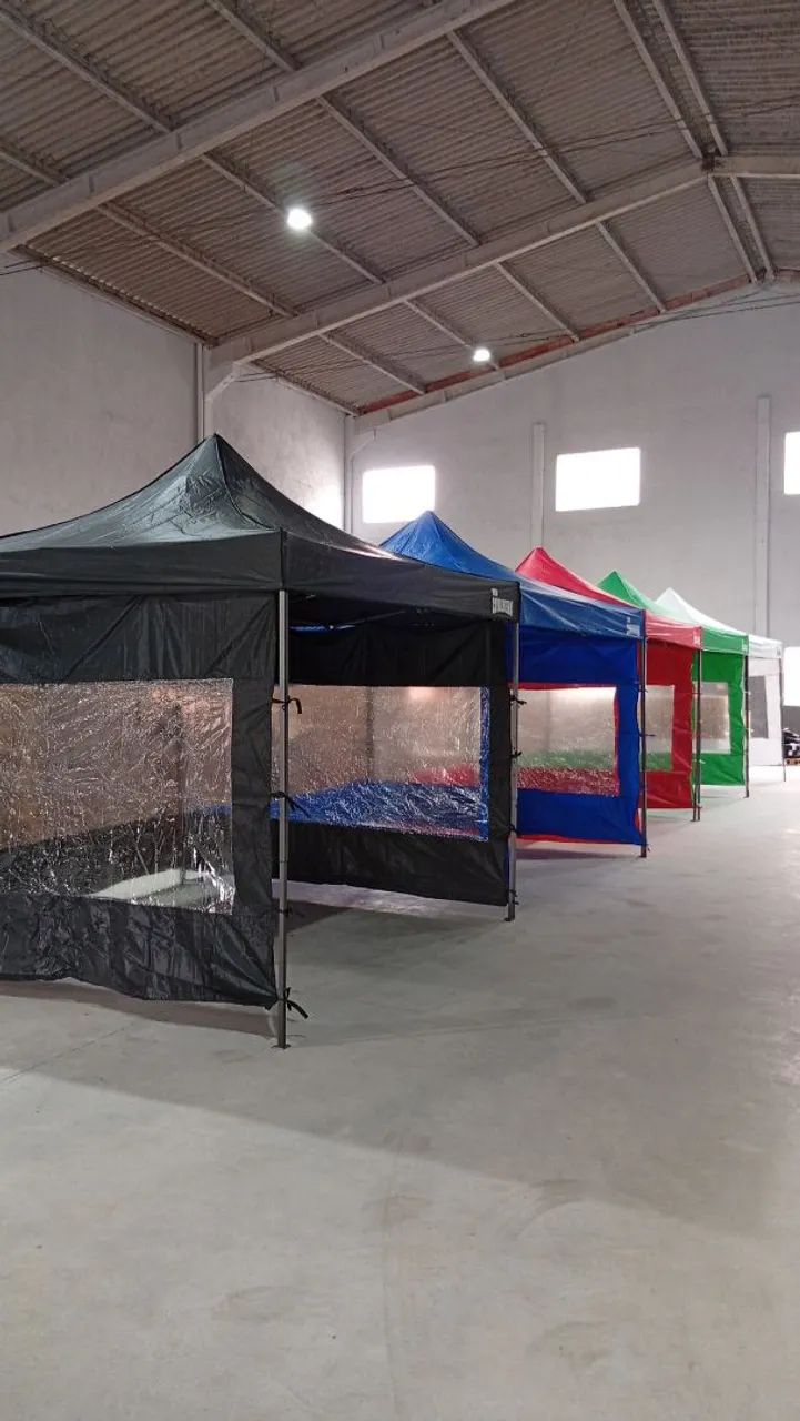 Kit Tenda Sanfonada 3x3 com parede lateral completa 