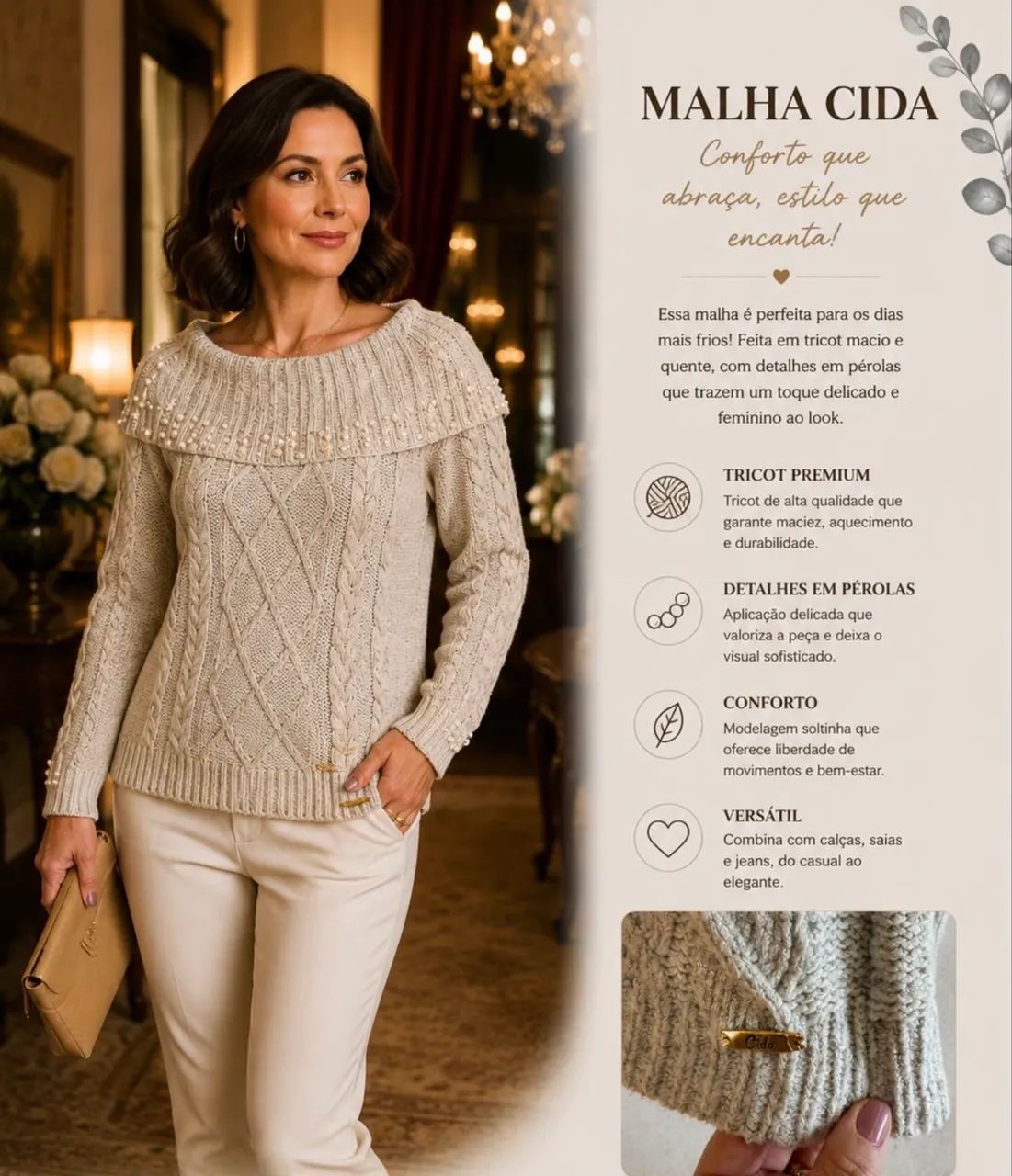 Malha de inverno Cida  - Foto 2