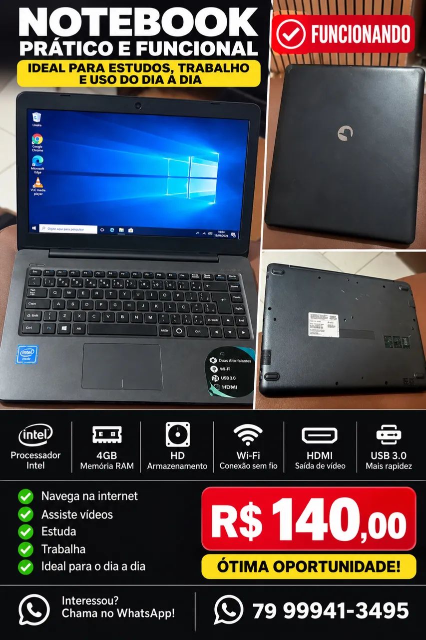 Notebook positivo não está carregando 