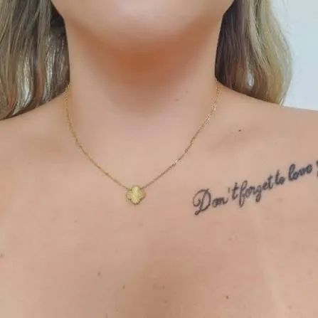 Colar, Dourado, Trevo, Resistente à água