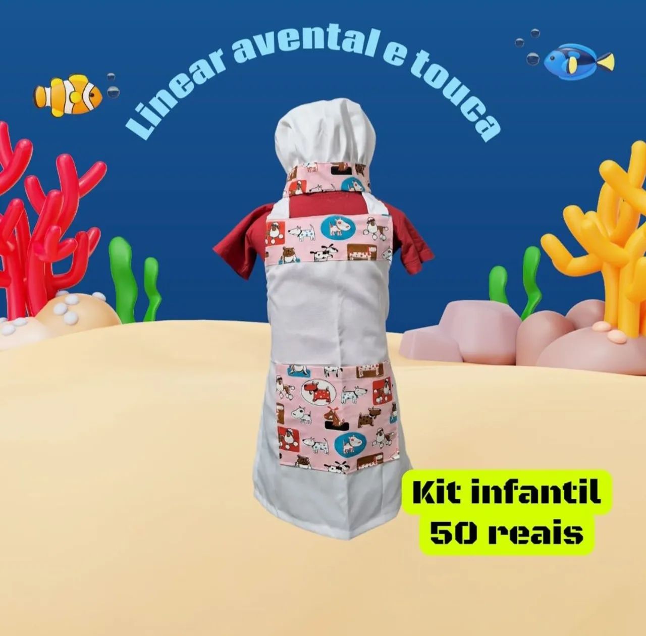Aventais infantil a pronta entrega 