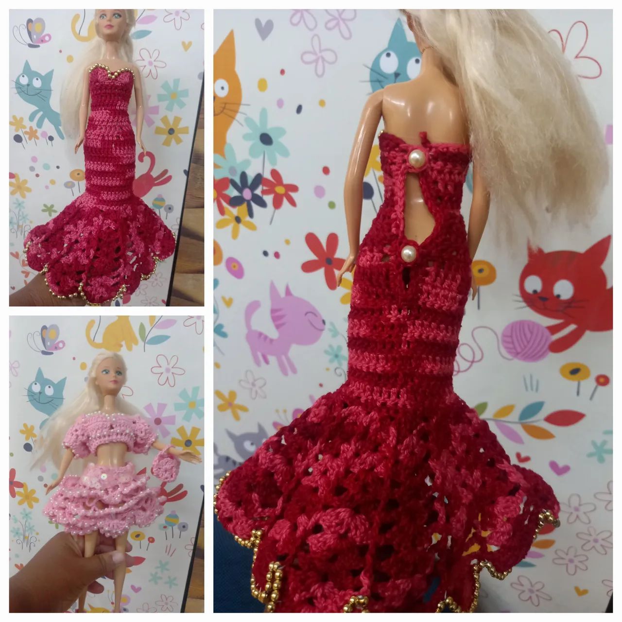 Roupa de barbie em crochê 