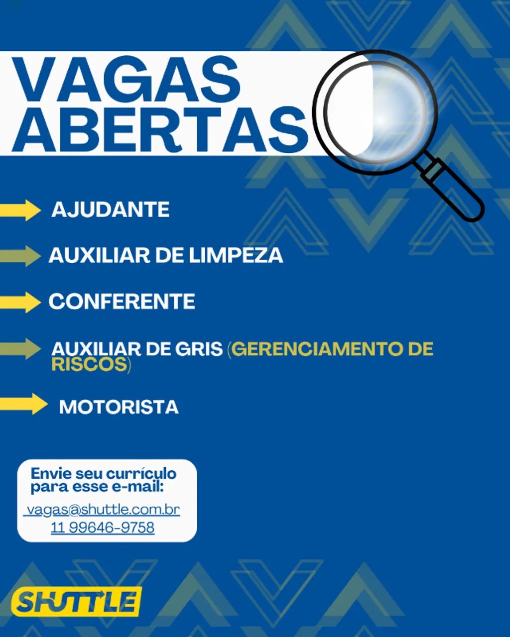 VAGAS DE EMPREGO-SHUTTLE