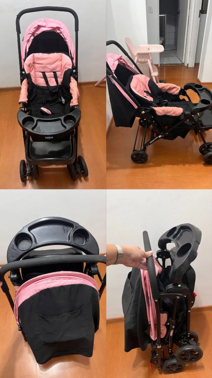 Carrinho de Bebê Alça Reversível + bebê conforto