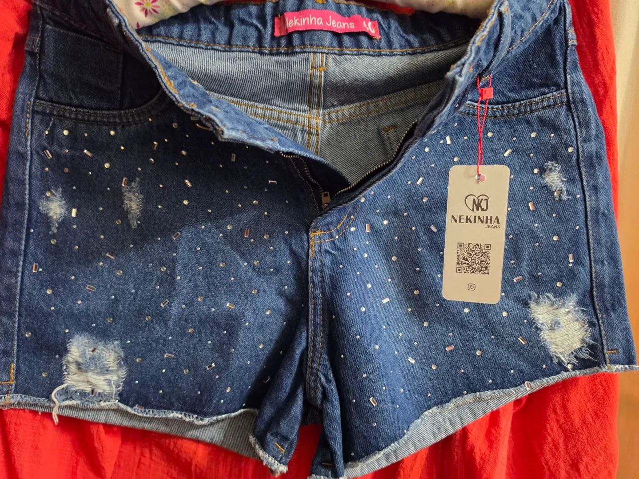 Short jeans 40 c/ brilho  - Foto 2