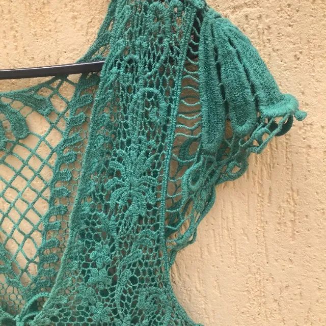 Colete Verde Em Linha Com Flores Da Marca Tabak - Foto 4