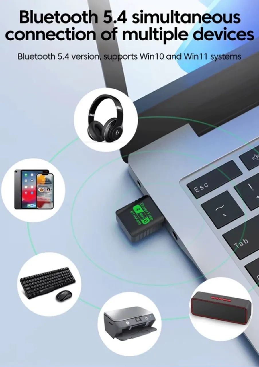 Adaptador USB WiFi 6, AX900 + Bluetooth 5.4 - Foto 3