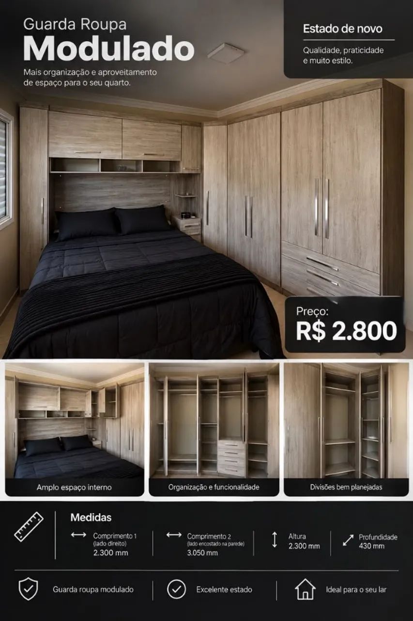 Lindo Guarda roupa de casal 