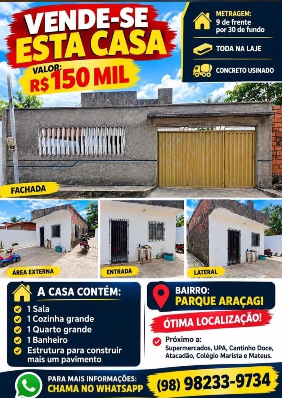 Vendo uma casa no parque aracagy 