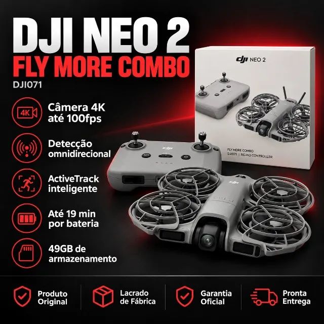 Drone DJI Neo 2 Fly More Combo DJI071 Câmera 4K Original