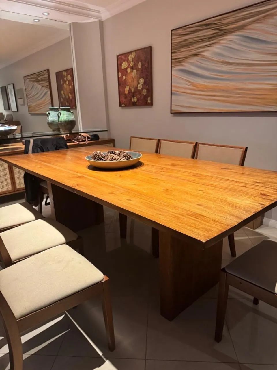 Linda Mesa de jantar retangular em madeira freijó - Foto 4