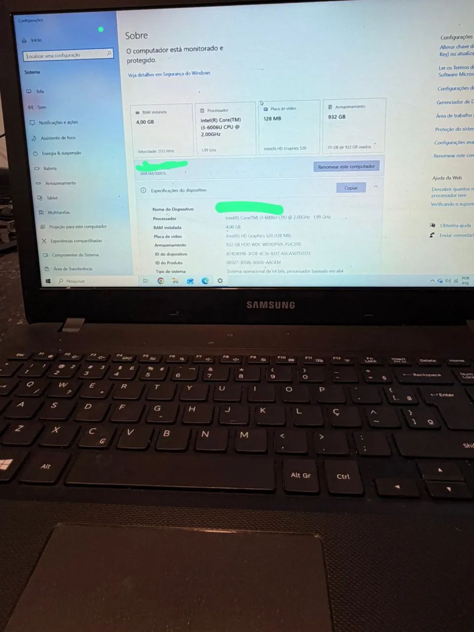 Notebook Samsung Core i3 | HD 1TB (932GB) | 4GB RAM  - Foto 5