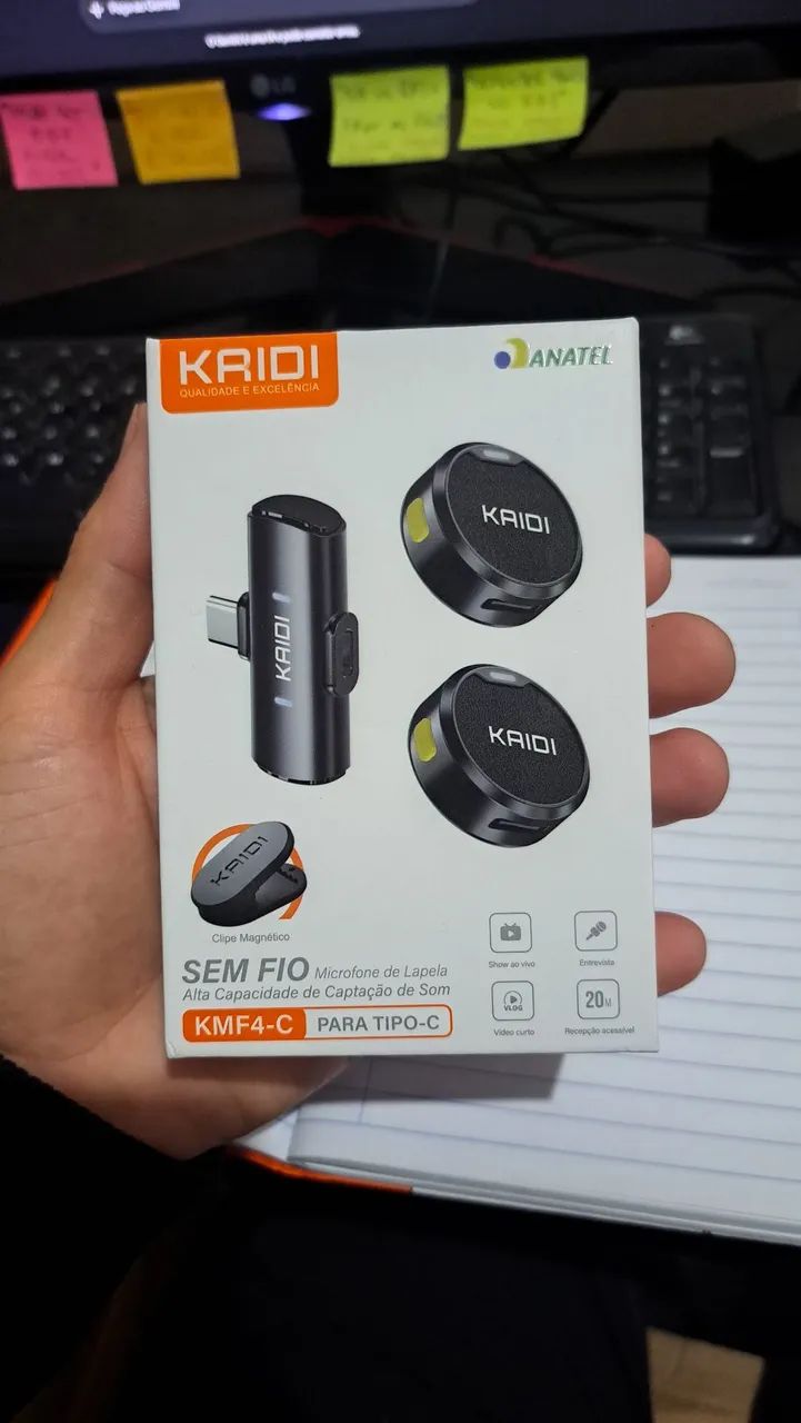 Microfone de Lapela Kaidi sem fio