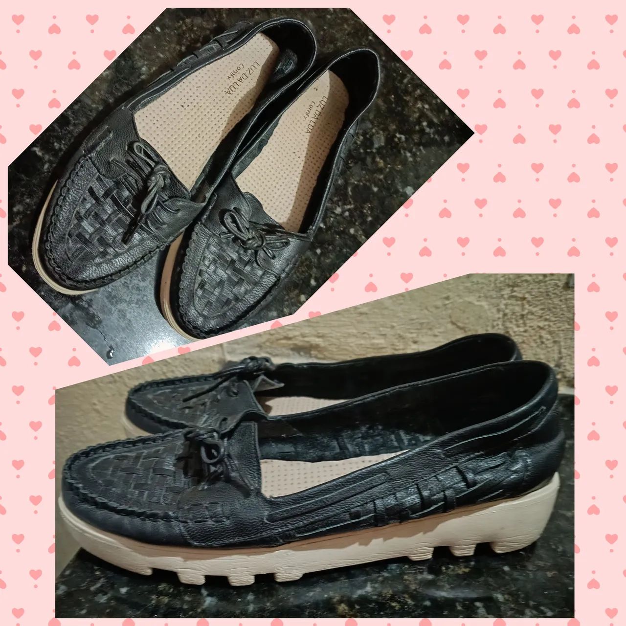 Sapato Mocassim Luz da Lua Preto Feminino 39/40