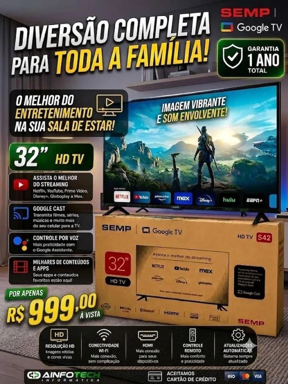 Tv smart 32 nova lacrado
