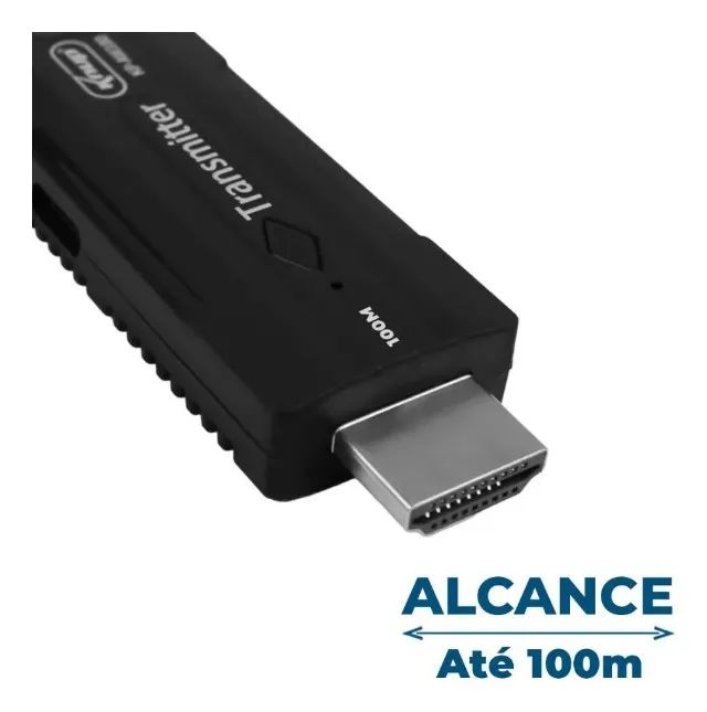 Transmissor E Receptor 100m Wifi Extensão Hdmi Sem Fio Cor Preto - Foto 2