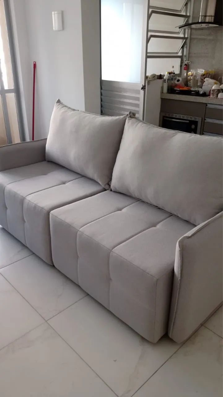 SOFA RETRÁTIL EM TECIDO LINHO - Foto 3